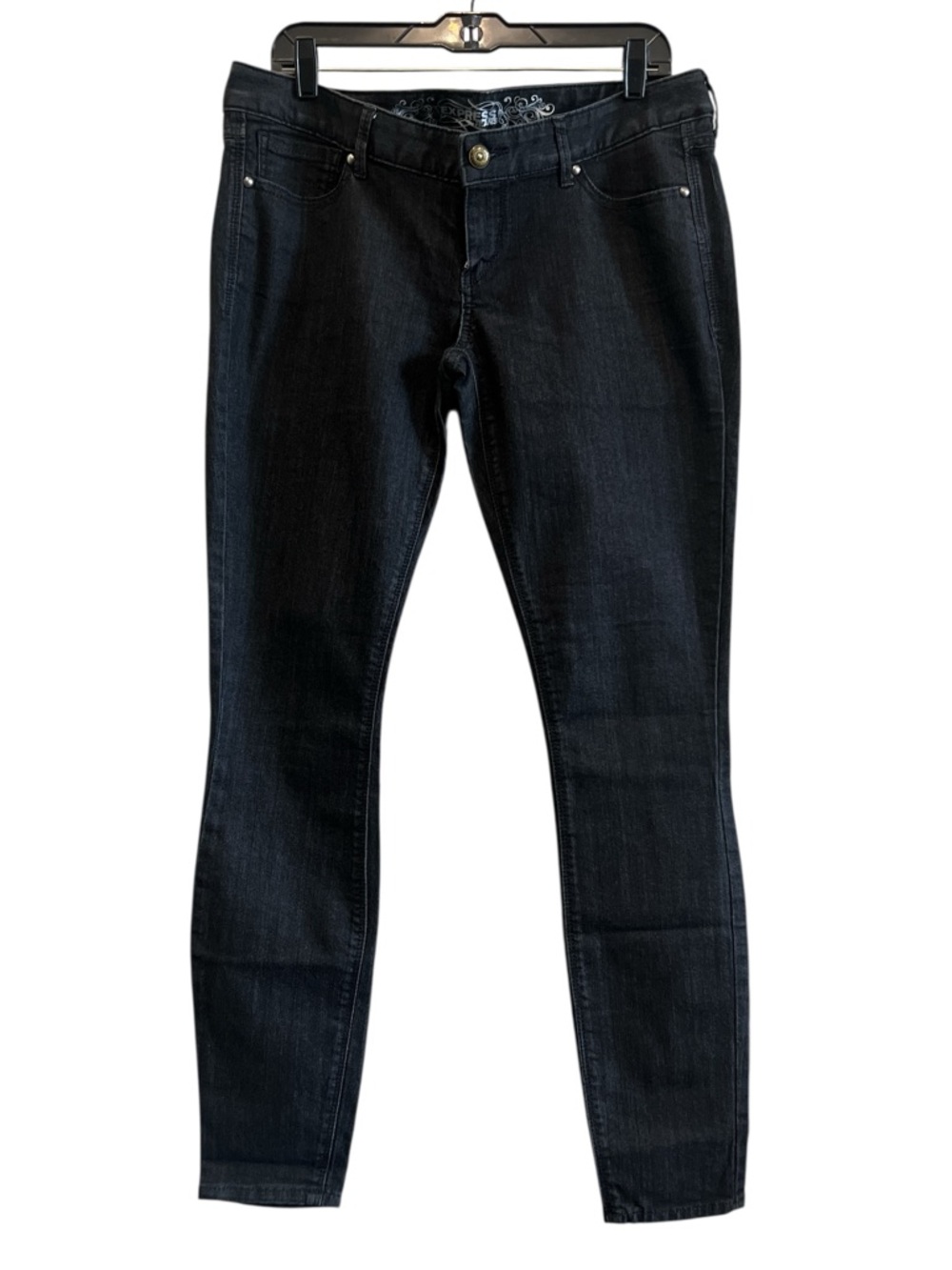 Express Zelda Dark Grey/Black Low Rise Skinny/Slim Fit Jeans